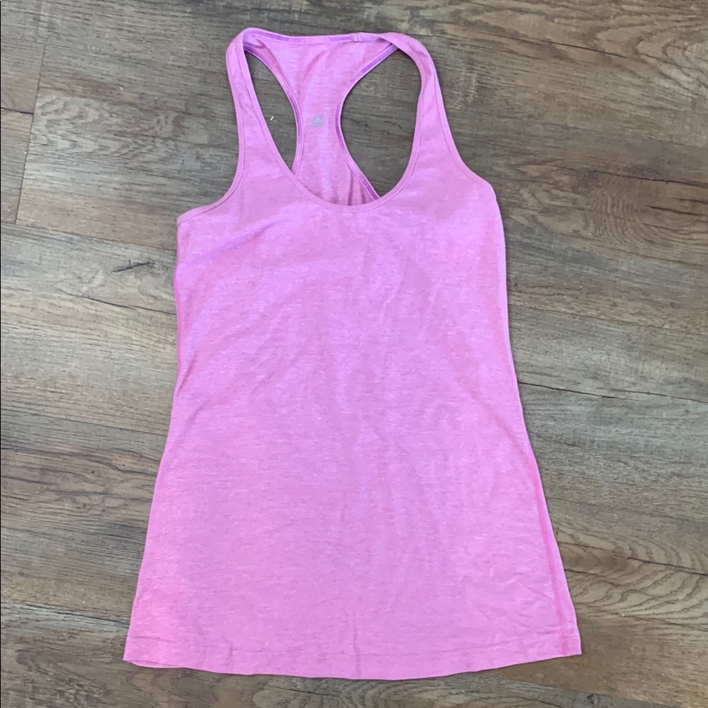 Lululemon Athletica Pink Fitted Backless Tank Top